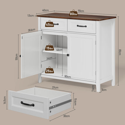 Bealife Küchenschrank Sideboard – Schubladen & Türen, Braun