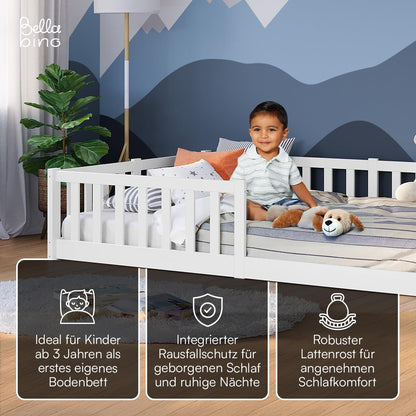 Bellabino Vere Montessori Bodenbett 120x200 cm – Weiss