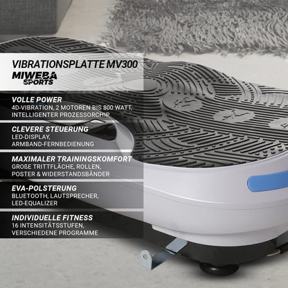 Miweba Sports Fitness 4D Wave Vibrationsplatte MV300 - Schwarz