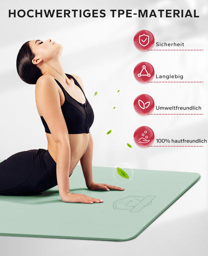 HAPBEAR Yogamatte Rutschfest – XXL Extra Breit 198x137cm 6mm