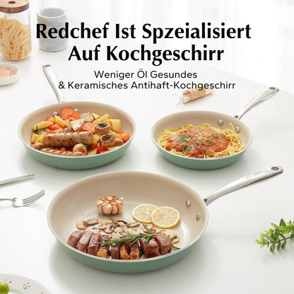 Redchef Keramik Bratpfannen Set Induktion - 20/24/28 cm Grün