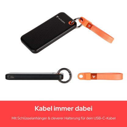 Verbatim Pocket SSD Externe SSD - 1 TB Schwarz/Orange