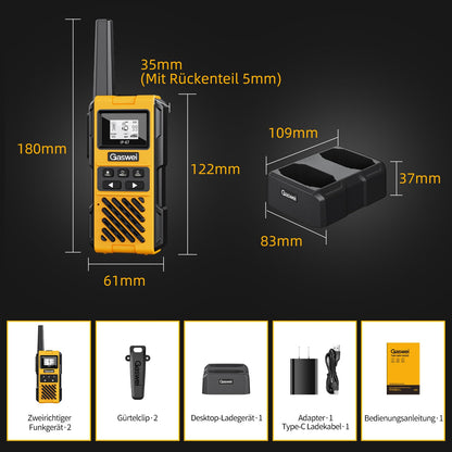 Gaswei G1pro Walkie-Talkie Set, 16 Kanäle, IP67 wasserdicht, 2 Stück