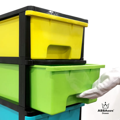 ABBAware Schubladenbox Rollcontainer mit 5 Schubladen je 17 Liter