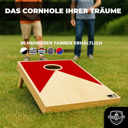 Original Cup Cornhole Set aus Holz – 2 Boards 90 x 60 cm + 8 Säckchen