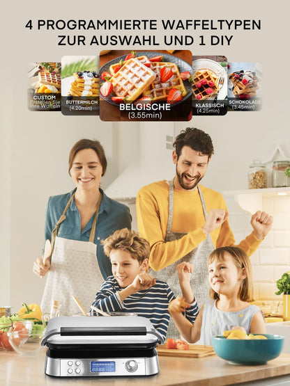 FOHERE Doppelwaffeleisen Belgisch - 1600W, 5 Programme