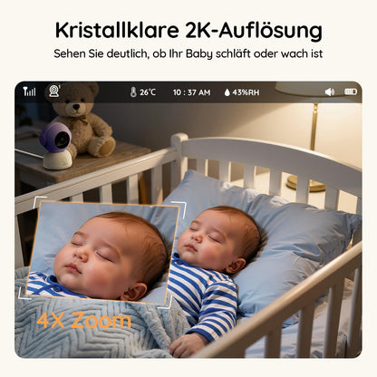 BOIFUN Babyphone mit Kamera 2K, 5 Zoll Monitor, WLAN und App