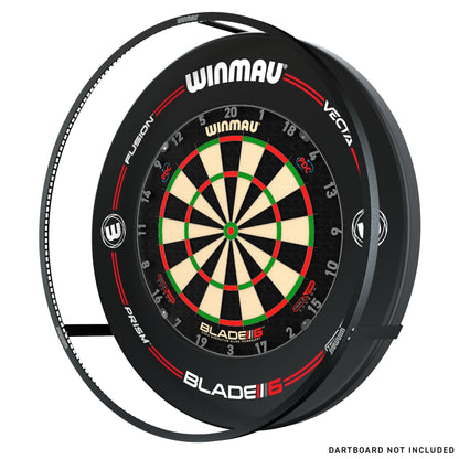 WINMAU Plasma Dartboard-Licht mit Pro-Line Umrandung, schwarz, aus Aluminium mit 360-Grad-LED-Beleuchtung