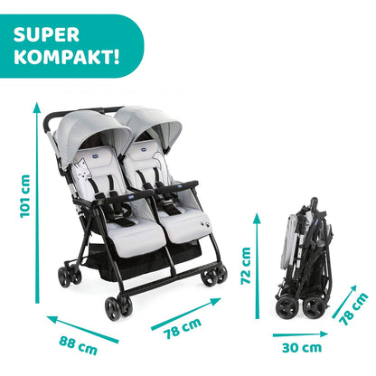 Chicco OHlalà Twin Geschwisterwagen – Kompakt & Ab Geburt