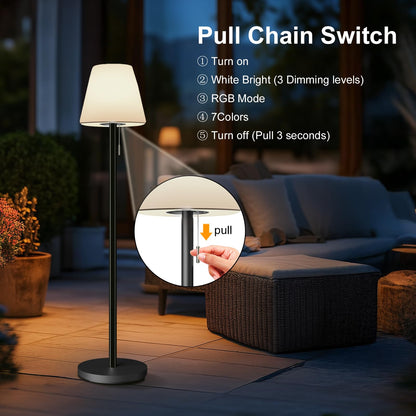 Ecvivk LED Solar-Stehlampe Outdoor, dimmbar, Warmweiss + RGB, IP65