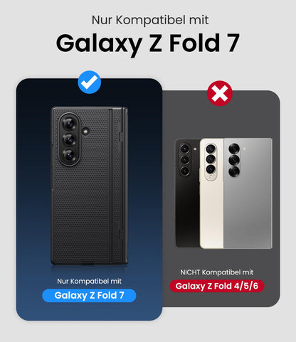 SIXBOX Hülle für Samsung Galaxy Z Fold 7 5G mit Ständer, Schwarz