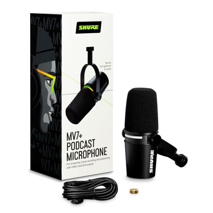 Shure MV7+ Podcast & Streaming Mikrofon USB/XLR – Schwarz
