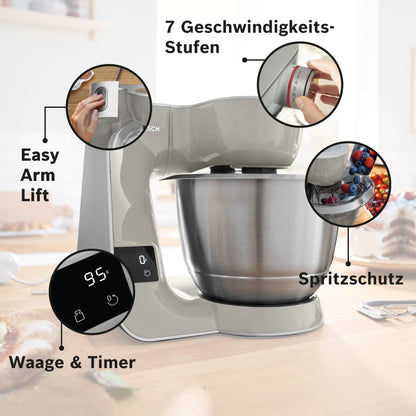 Bosch Küchenmaschine MUM5 MUM5XL72 mit Waage Grau/Silber