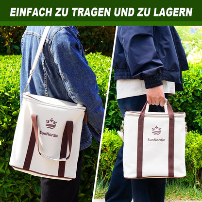 SunNordic Kubb Wikinger Wurfspiel aus Gummibaumholz mit Tragetasche