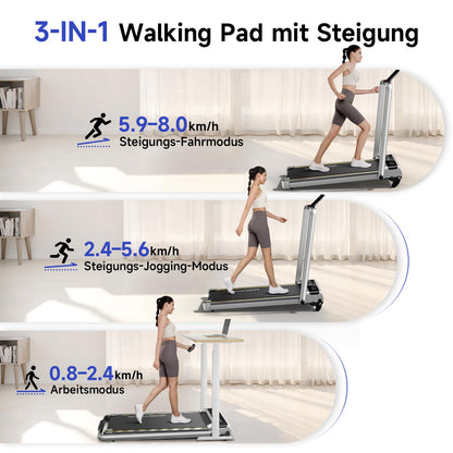 YPOO Laufband Walking Pad – klappbar mit Steigung für Zuhause und Büro