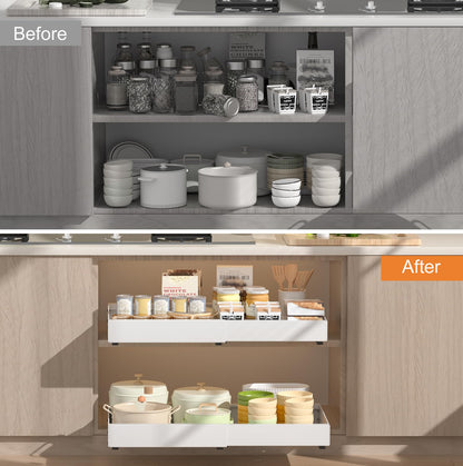 PNNP Teleskopschublade ausziehbar für Schrank, 2 Stück, 32-53 cm