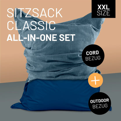 Lumaland Classic XXL Riesensitzsack - All-in-One Set Indoor/Outdoor