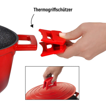 STONELINE Cocotte Bräter Aluguss Beschichtet 32cm 6,6L Induktion Rot