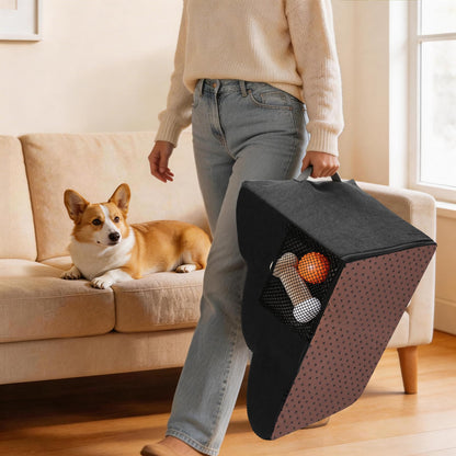 Thihome Hundetreppe 3 Stufen, 40 cm, waschbarer Bezug, schwarz