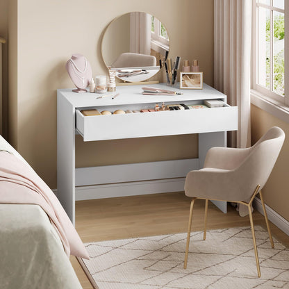 eSituro Schreibtisch mit Schubladen Bürotisch – Weiss 100x50 cm