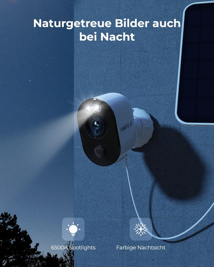 Reolink Argus 3 Ultra 4K Akku Aussenkamera mit Solarpanel