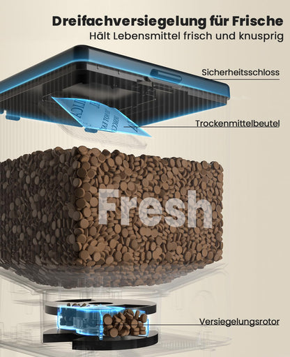 oneisall Futterautomat Katze 5L mit WiFi, 2 Näpfe und App-Steuerung