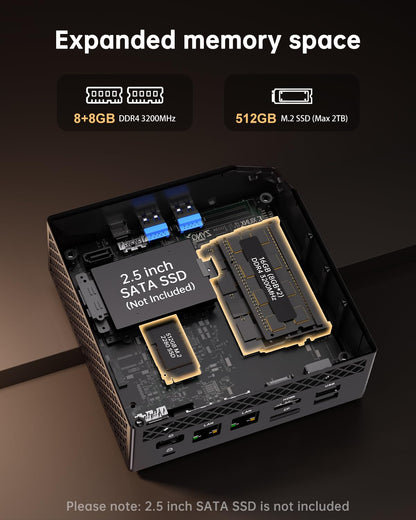 NiPoGi AM06 PRO Mini PC - Ryzen 7 5825U, 16GB/512GB SSD