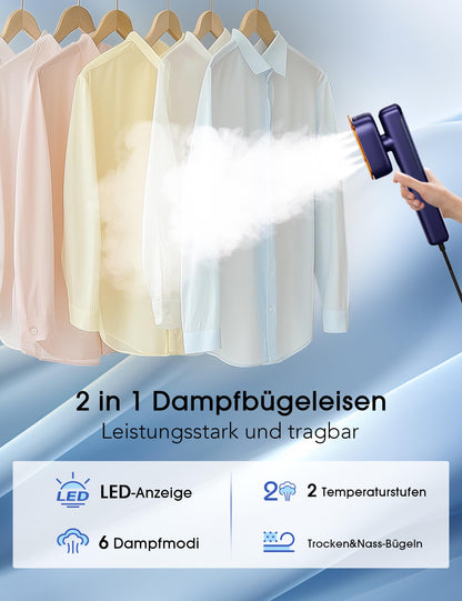 Sundu Dampfglätter 2-in-1 Reisebügeleisen LDYD-1002 mit LED-Anzeige