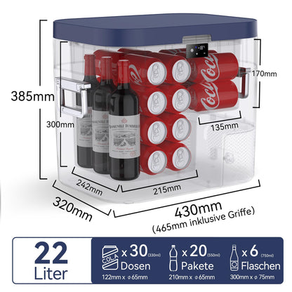 BINGI Kompressor Kühlbox 22L elektrisch für Auto, Camping und Zuhause