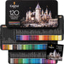 Castle Art Supplies Buntstift-Set mit 120 Stiften in Blechbox – farbcodierte Stifte auf drei Ebenen