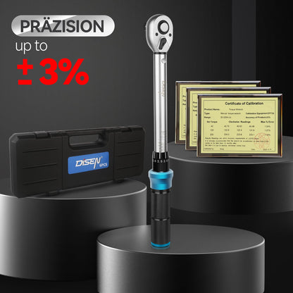 DISEN Drehmomentschlüssel Set 3-tlg. – 1/2" 3/8" 1/4" für Auto