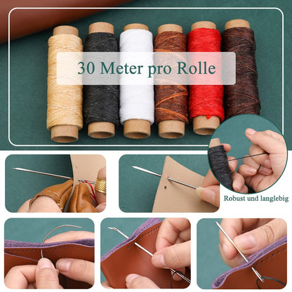 Wamkon Leder Näh- und Schnitzwerkzeug-Set inkl. Tasche