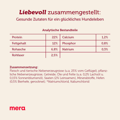 MERA essential Soft Brocken Hundefutter trocken mit Geflügel, 12,5 kg