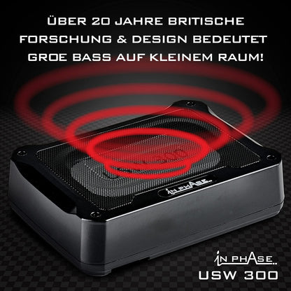 In Phase USW300 Aktiver Untersitz Subwoofer 300W - Schwarz
