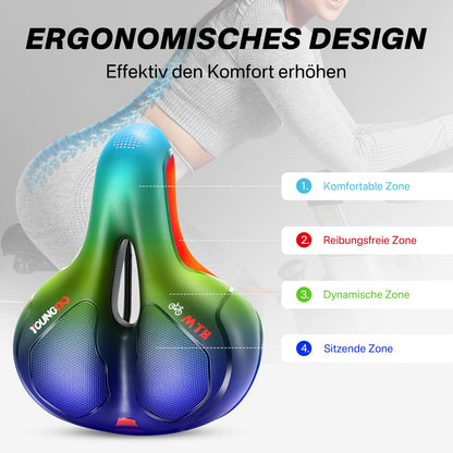 YOUNGDO Gel Fahrradsattel, ergonomisch, mit wasserdichter Abdeckung