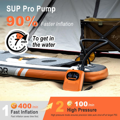 Mojimdo Elektrische SUP-Pumpe 20 PSI, Akku-Luftpumpe mit 5 Modi