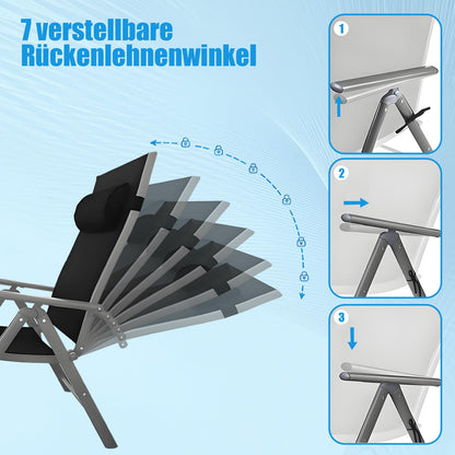 AMHANCIBLE Sonnenliege klappbar Gartenliege verstellbar EGL01BK