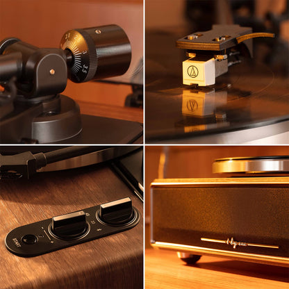 1 by ONE Plattenspieler mit Bluetooth und eingebauten Lautsprechern