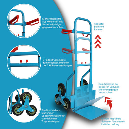 Bituxx Treppen-Sackkarre 200kg klappbar – Hartreifen