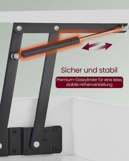 VASAGLE Couchtisch LCT267WE01, höhenverstellbarer Kaffeetisch, weiss
