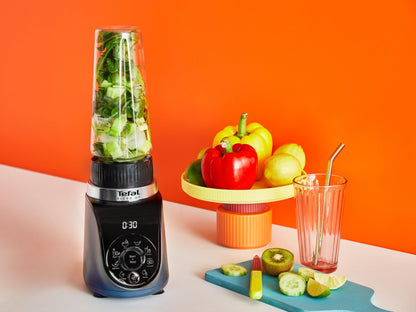 Tefal Blend Up Mini-Mixer BL19H4F0 mit 2 On-the-Go-Flaschen, Blau