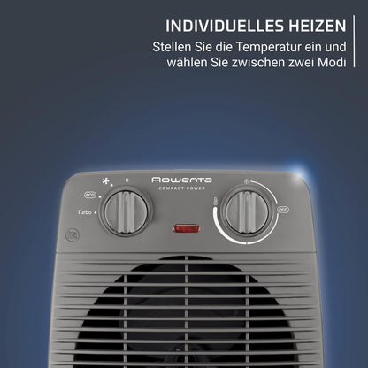 Rowenta Compact Power Heizlüfter SO2212F0 mit Thermostat, Grau