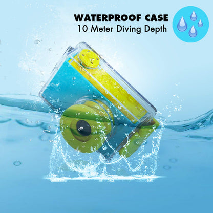 ShinePick Kinderkamera wasserdicht, 8MP Digitalkamera Full HD, blau