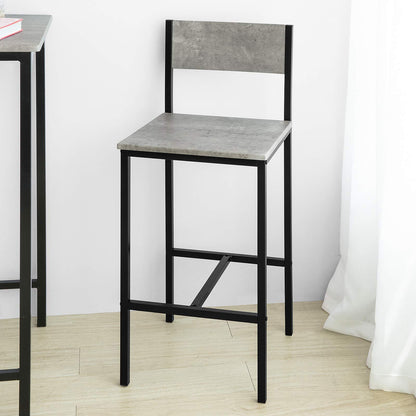 SoBuy OGT27-HG Bartisch Set mit 2 Stühlen Grau – 60x97x60 cm