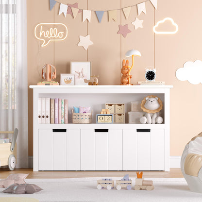 FOREHILL Kinderregal mit Boxen auf Rollen - Spielzeugaufbewahrung Weiss