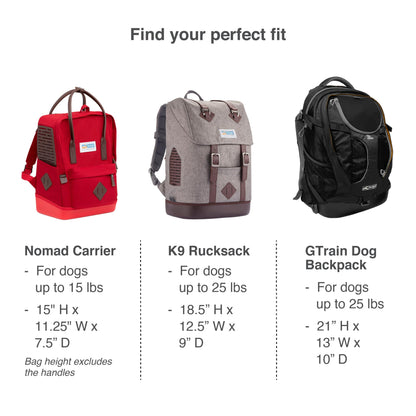 Kurgo G-Train Hunderucksack für Hunde bis 11 kg - Schwarz