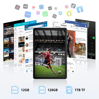 NextGen 2025 Tablet 10 Zoll 128GB - Android 15 Zubehör Set
