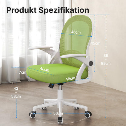 naspaluro Ergonomischer Büro- & Schreibtischstuhl Netzlehne - Grün