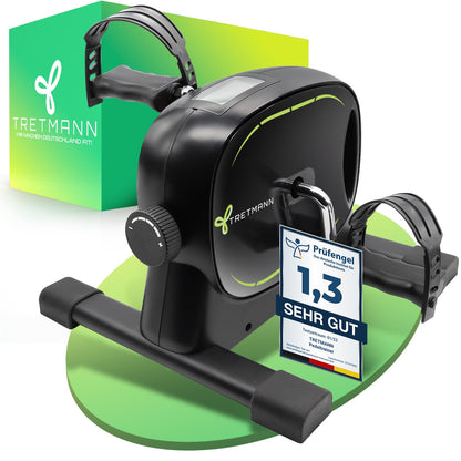 Tretmann Basic Pedaltrainer Set - Mini Bike Schwarz Grün. Kompaktes Tretgerät in Schwarz-Grün zur Reha oder Fitness von Beinen/Armen.