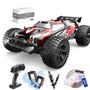 DEERC 9206E RC Auto 4WD 1:10 Monstertruck mit 2 Akkus, 48 km/h, ferngesteuerter Offroad-Buggy